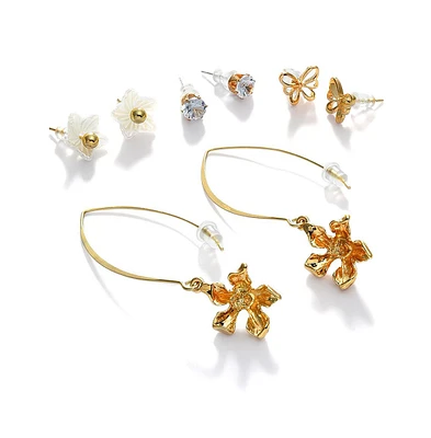 Sohi Women's Floral Drop Earrings Set