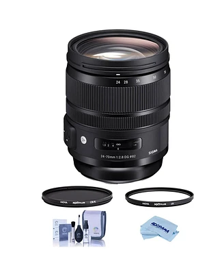 Sigma 24-70mm f/2.8 Dg Os Hsm If Art Lens for Canon Ef, Bundle with Hoya Uv+Cpl Filter Kit, Cleaning Kit, Cleaning Cloth