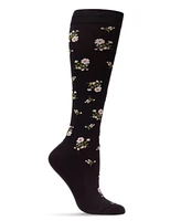 MeMoi Women's Ditsy Floral Nylon 15-20mmHg Graduated Compression Socks UOY07414
