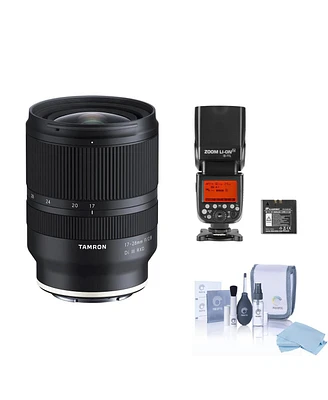 Tamron 17-28mm f/2.8 Di Iii Rxd Lens for Sony E, Bundle with Flashpoint Zoom Li-Ion R2 Flash, Filter Kit, Lens Cleaner, Lens Pouch