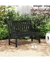 All-Weather Hdpe Outdoor Bench with Backrest and Armrests