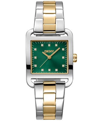 Dkny Women's City Midi Dark Green Dial Gold-Two-Tone Stainless Steel Bracelet Watch 27x34.5mm