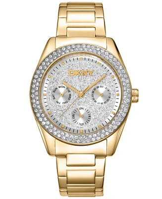 Dkny Women's Chambers Multi-Function Chronograph Gold-Tone Stainless Steel Bracelet Watch, 36mm