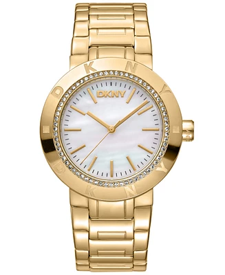 Dkny Women's Eastside Logo Gold-Tone Stainless Steel Bracelet Watch, 36mm
