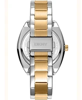 Dkny Women's Broadway Maxi Light Blue Dial Gold Two-Tone Stainless Steel Bracelet Watch 38mm