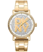 Dkny Women's Soho Logo Gold-Tone Stainless Steel Bracelet Watch, 36mm