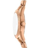 Dkny Women's Chambers Glitz Rose Gold-Tone Stainless Steel Bracelet Watch, 30mm