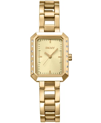 Dkny Women's Uptown Glitz Gold-Tone Stainless Steel Bracelet Watch, 36mm