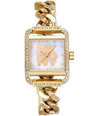 Dkny Women's City Glitz Gold-Tone Stainless Steel Bracelet Watch, 35mm