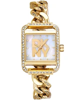 Dkny Women's City Glitz Gold-Tone Stainless Steel Bracelet Watch, 35mm