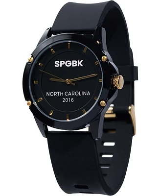 Spgbk Watches Unisex Cumberland Black Silicone Strap Watch 44mm