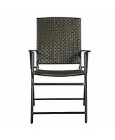 Set of 4 Rattan Folding Chairs
