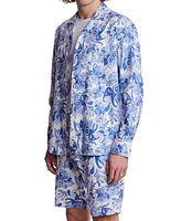 Paisley & Gray Men's Slim Fit Long Sleeve Printed Button Front Camp Shirt