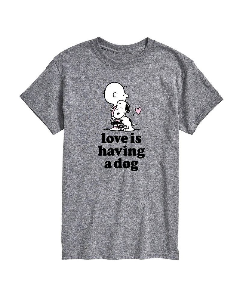 Airwaves Men's Peanuts Love Is Having a Dog Short Sleeve T-Shirt