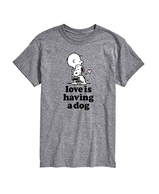 Airwaves Men's Peanuts Love Is Having a Dog Short Sleeve T-Shirt
