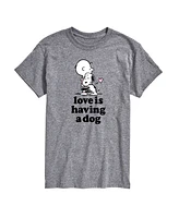 Airwaves Men's Peanuts Love Is Having a Dog Short Sleeve T-Shirt