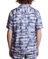 Paisley & Gray Men's Slim Fit Short Sleeve Printed Button Front Camp Shirt
