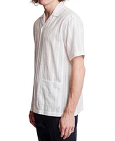 Paisley & Gray Men's Slim Fit Short Sleeve Textured Stripe Button Front Camp Shirt