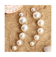 Sohi Women's Pearl Statement Drop Earrings