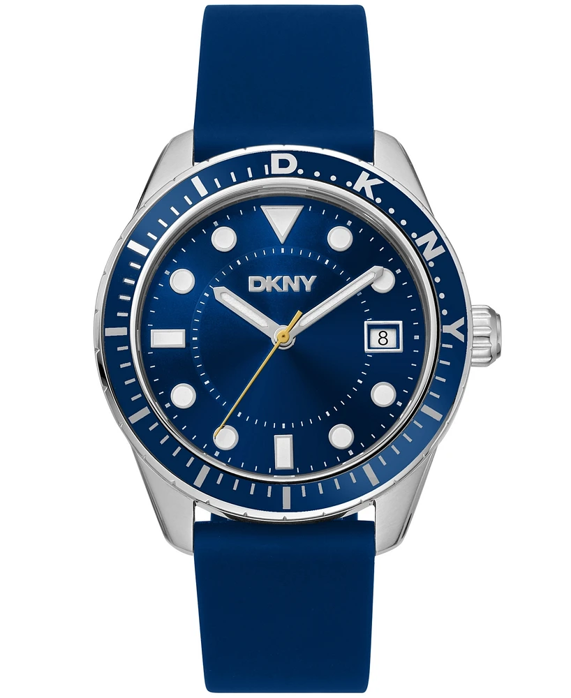 Dkny Men's Crosby Sport Blue Silicone Strap Watch, 42mm