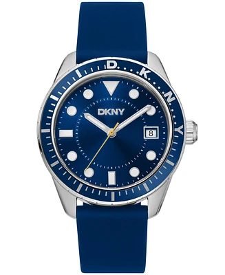 Dkny Men's Crosby Sport Blue Silicone Strap Watch, 42mm