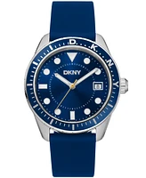 Dkny Men's Crosby Sport Blue Silicone Strap Watch, 42mm