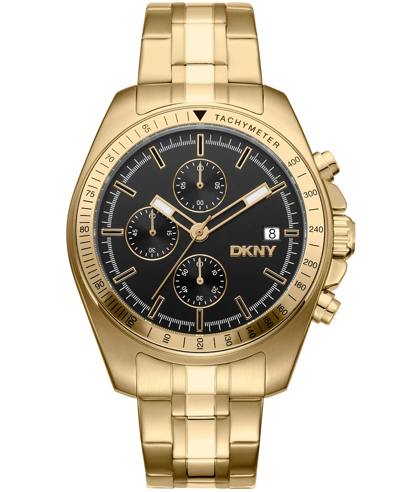 Dkny Men's Central Park Chronograph Gold-Tone Stainless Steel Bracelet Watch, 42mm