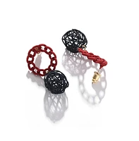 Sohi Women's Textured Drop Earrings