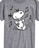 Airwaves Men's Peanuts Snoopy Dancing Music Short Sleeve T-Shirt