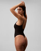 Calvin Klein Women's Stay-Put Firm Mesh Thong Bodysuit QF8295