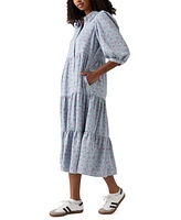 Levi's Women's Cynthia Puff-Sleeve Tiered Midi Dress
