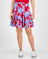Tommy Hilfiger Women's Printed Godet Pull-On Skirt