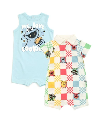 Sesame Street Baby Boys Romper 2 Pack