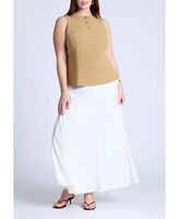 Eloquii Plus Button Detail Sleeveless Top