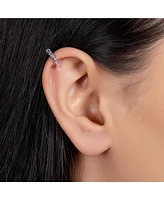 Bling Jewelry Bali Style Tribal Swirl Cartilage Ear Stud Oxidized Sterling Silver Hoop