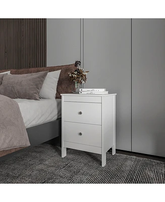Nogales NightStand with 2 Drawers, Withe