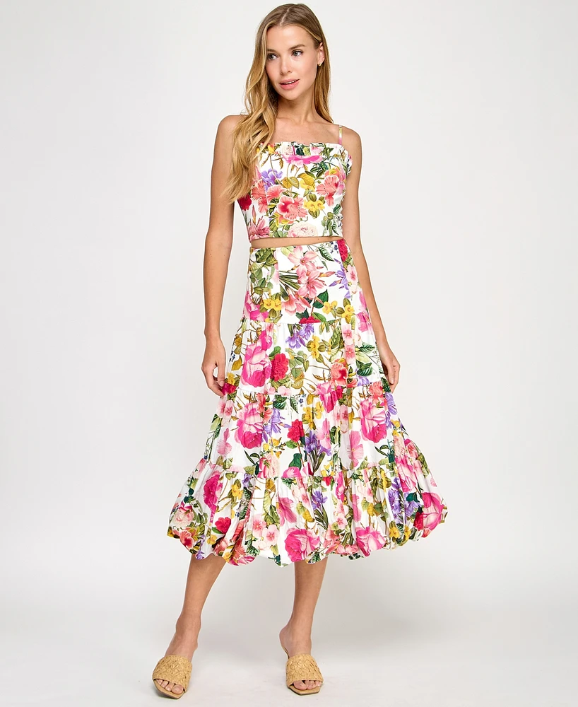 Juniors' 2-Pc. Floral-Print Cotton Dress Set, Created for Macy's