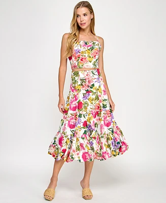 Juniors' 2-Pc. Floral-Print Cotton Dress Set, Created for Macy's