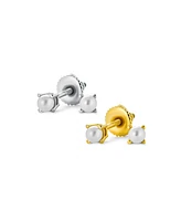 Bling Jewelry Set of 2 Tiny Freshwater Pearl Stud Earrings Silver Gold Plated Sterling Silver