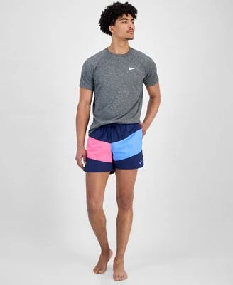 Nike Mens Hydroguard Dri Fit Stretch Upf 40 Heather Rash Guard 5 Swim Trunks