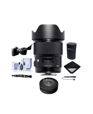 Sigma 20mm f/1.4 Dg Hsm Art Lens for Nikon F, Bundle with Flex Lens Shade, Lens Wrap, Lens Case, Cleaning Kit, Cleaner, Sigma Usb Dock