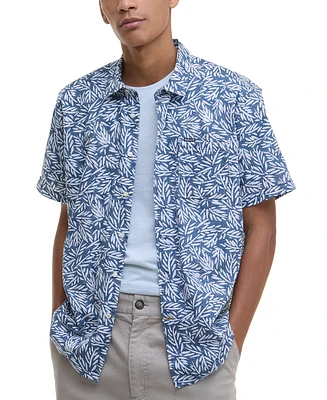 Barbour Men's Jackstone Short Sleeve Button-Front Leaf Print Shirt