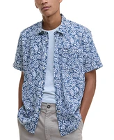Barbour Men's Jackstone Short Sleeve Button-Front Leaf Print Shirt