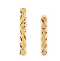 Sohi Women's Gold Plated Designer Dented Drop Earrings