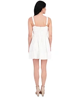 kensie Women's Ruched Rosette Mini Dress