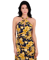 Siena Women's Printed Halter-Neck Sleeveless Maxi Dress