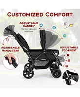 Costway Baby Twin Double Stroller Lightweight Travel Pushchair