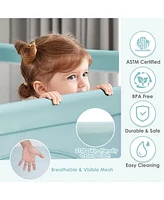 Costway Baby Playpen Large Safety Play Center Yard w/ 50 Ocean Balls
