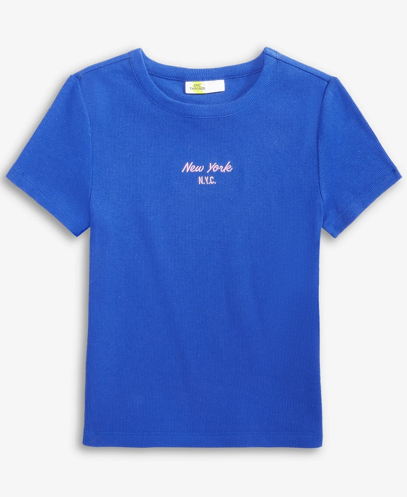 Epic Threads Little & Big Girls Nyc Embroidered Ribbed T-Shirt, Exclusively at Macy's