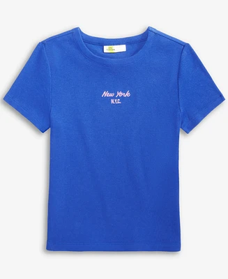 Epic Threads Little & Big Girls Nyc Embroidered Ribbed T-Shirt, Exclusively at Macy's